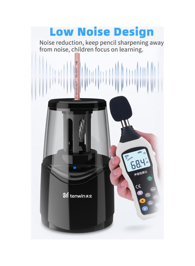 tenwin Electric Pencil Sharpener Black - Image 4