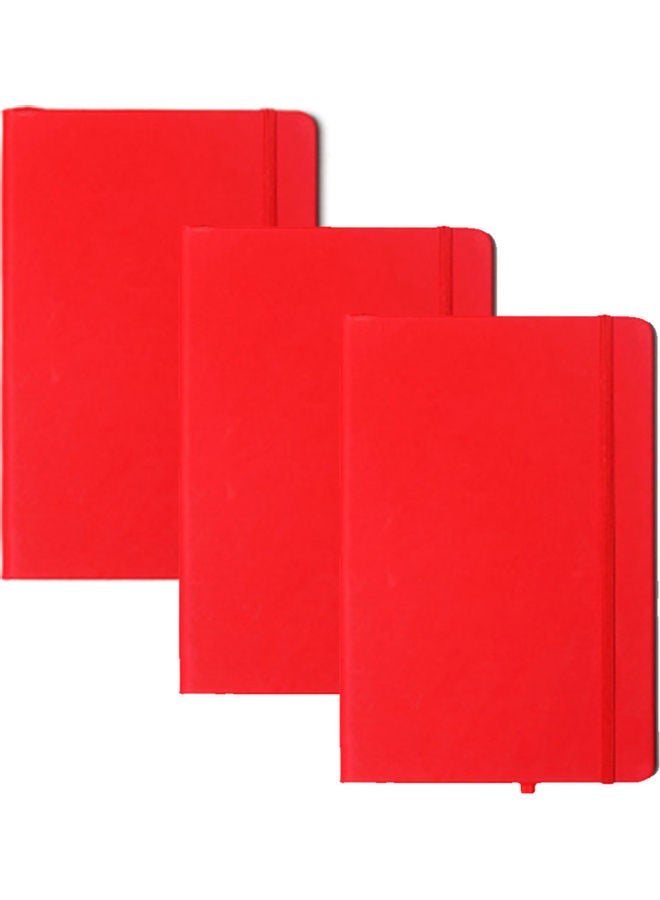 Generic 3-Piece A6 Journal Writing Notebook Red  - Image 1