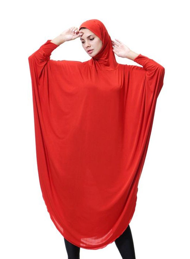 Sharpdo Thobe With Hijab Red - Image 1