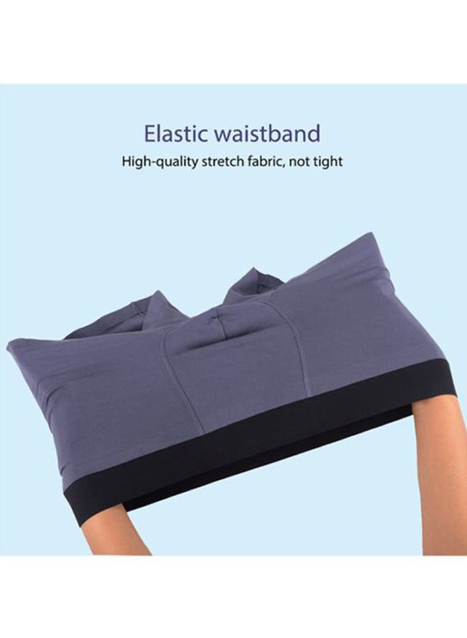 Sharpdo 2 Piece Men Modal Business Style Breathable Seamless Boxer Briefs-Black And Sapphire Blue Sapphire Blue  - Image 3