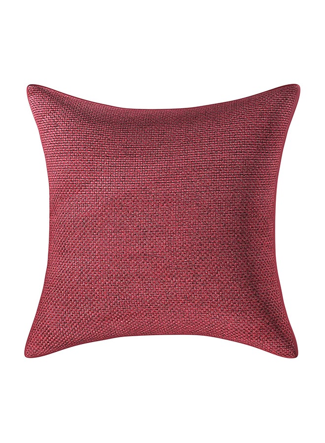 3-Piece Solid Plain Cushion Cover Set Red 40 x 40cm - Image 3