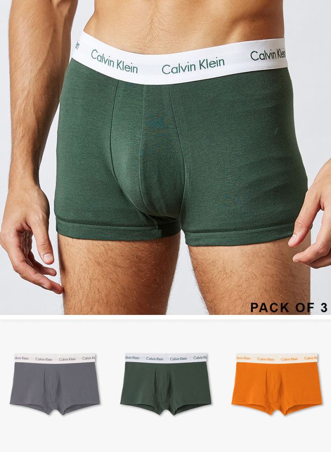 CALVIN KLEIN - Low Rise Trunks Grey/Green/Yellow - Image 1