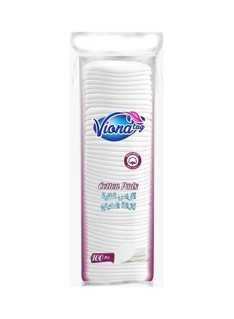 100-Piece Make-Up Remover Cotton Pads White