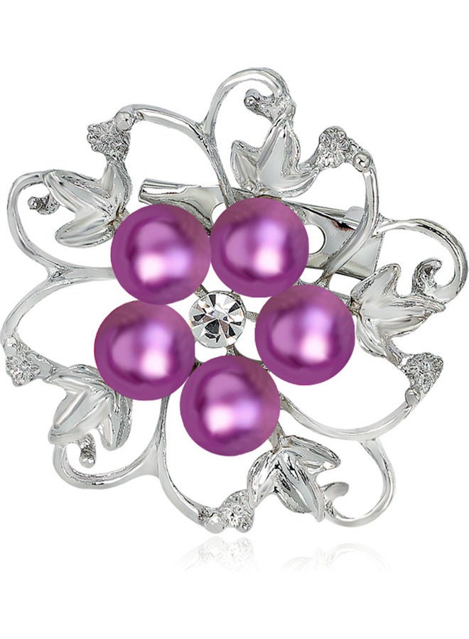 Generic - Fashionable Alloy Crystal Pearl Bead Inlay Brooch - Image 1