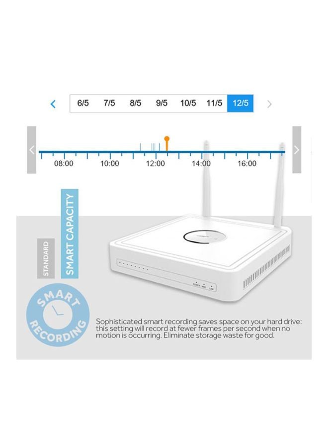 فوسكام كاميرا للمراقبة مضادة للماء ذات رؤية ليلية عالية الدقة ويمكن اتصالها بالواي فاي 720 بيكسل ومسجل للفيديو بمحرك قرص صلب بسعة 1 تيرابايت - Image 3