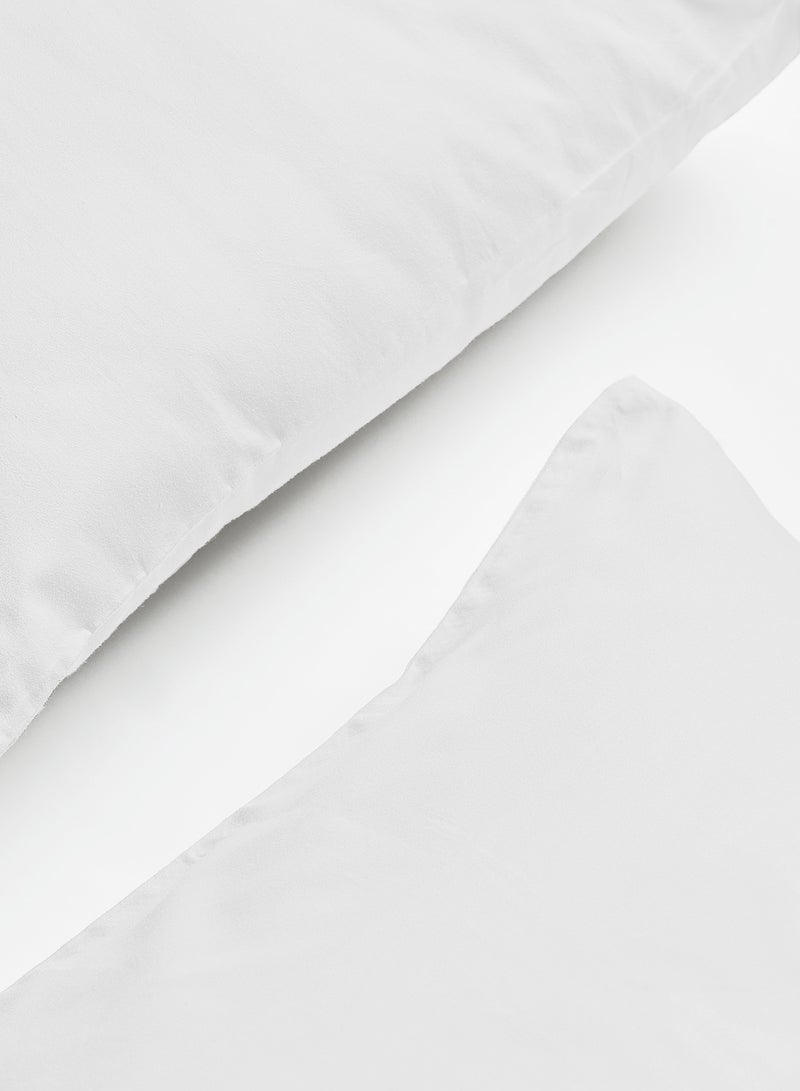 كاسافيا طقم أغطية وسائد فاخرة بحجم كينج مصنوعة من القطن بنسبة 100% ومكونة من 400 خيط قطن أبيض 20x40بوصة - Image 3