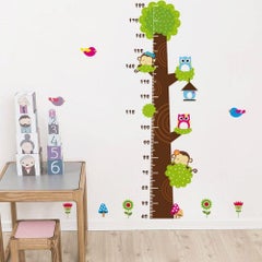 Fast Print Cartoon Owl On The Tree Children Height Measure Wall Sticker Multicolor 90x60cm  - Image 2