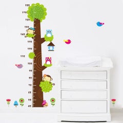 Fast Print Cartoon Owl On The Tree Children Height Measure Wall Sticker Multicolor 90x60cm  - Image 3