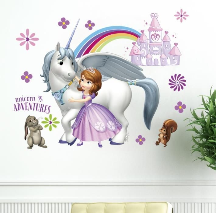 فاست برينت ملصق جداري لتزيين غرفة الأطفال برسمة أميرة كرتونية متعدد الألوان 60x45سم - Image 2