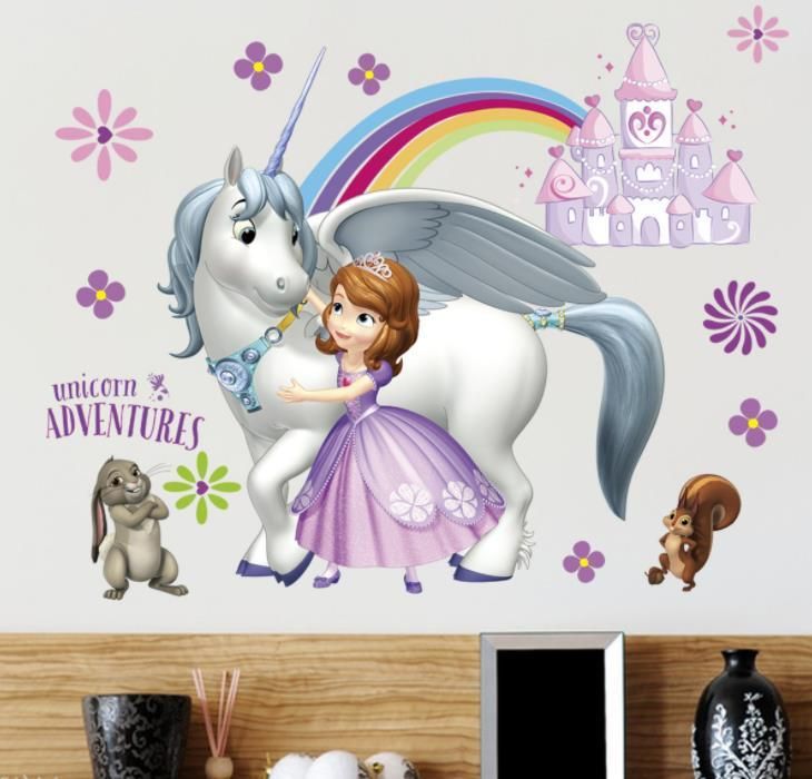 فاست برينت ملصق جداري لتزيين غرفة الأطفال برسمة أميرة كرتونية متعدد الألوان 60x45سم - Image 3