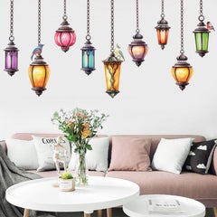 Fast Print Creativity Hang Street Lamp Wall Sticker Multicolour 90x60cm  - Image 1