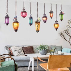 Fast Print Creativity Hang Street Lamp Wall Sticker Multicolour 90x60cm  - Image 3