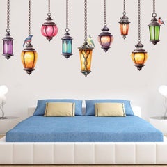 Fast Print Creativity Hang Street Lamp Wall Sticker Multicolour 90x60cm  - Image 2