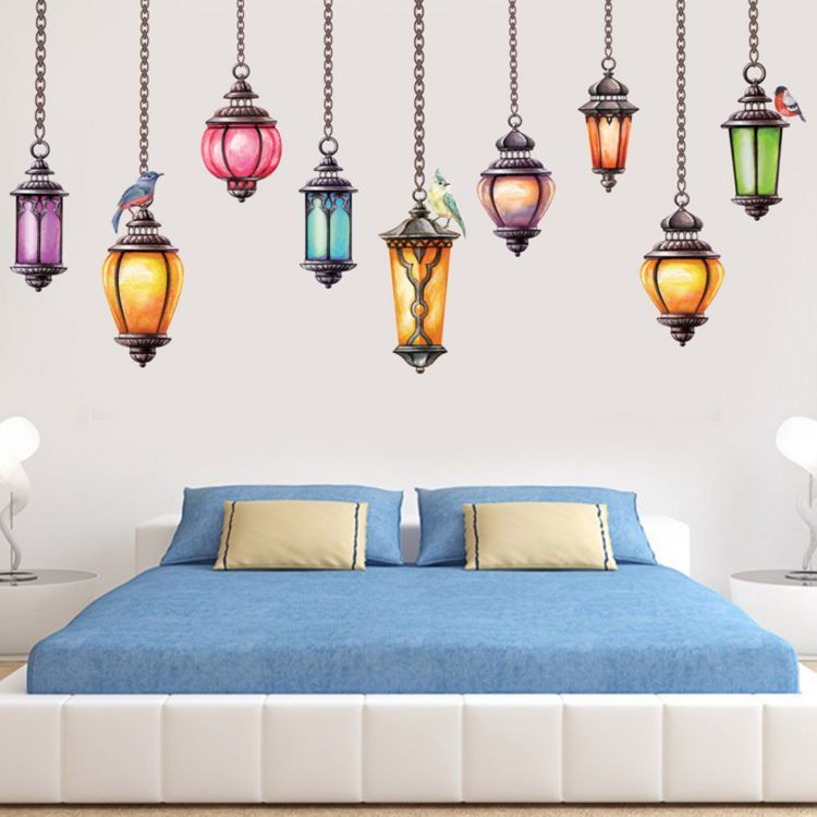 Fast Print Creativity Hang Street Lamp Wall Sticker Multicolour 90x60cm - Image 2
