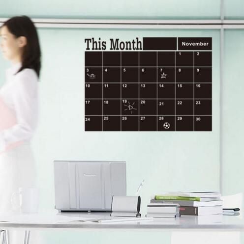 Fast Print Calendar Blackboard Wall Sticker Multicolour 90x60cm  - Image 2