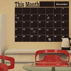 Fast Print Calendar Blackboard Wall Sticker Multicolour 90x60cm  - Image 3