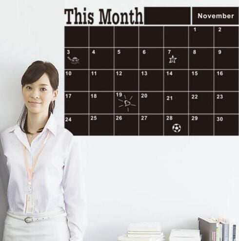 Fast Print Calendar Blackboard Wall Sticker Multicolour 90x60cm  - Image 4