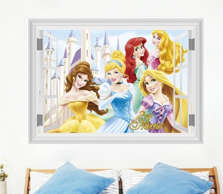 Fast Print Cartoon Disney Princess Children's Room Background Decoration Sticker Wallpaper Multicolour 70x50cm - Image 3