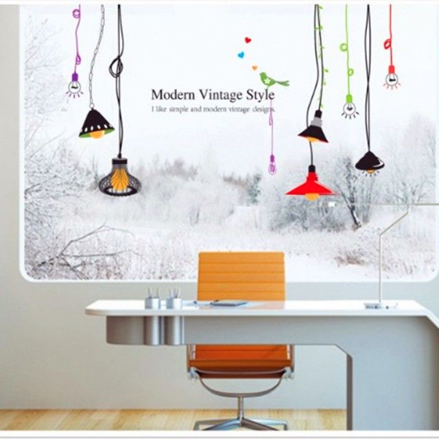 Fast Print Light Bulb Porch Corridor Aisle Restaurant Window Wall Sticker Multicolour 60x90cm - Image 2