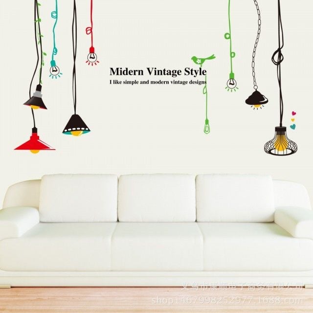 Fast Print Light Bulb Porch Corridor Aisle Restaurant Window Wall Sticker Multicolour 60x90cm - Image 4