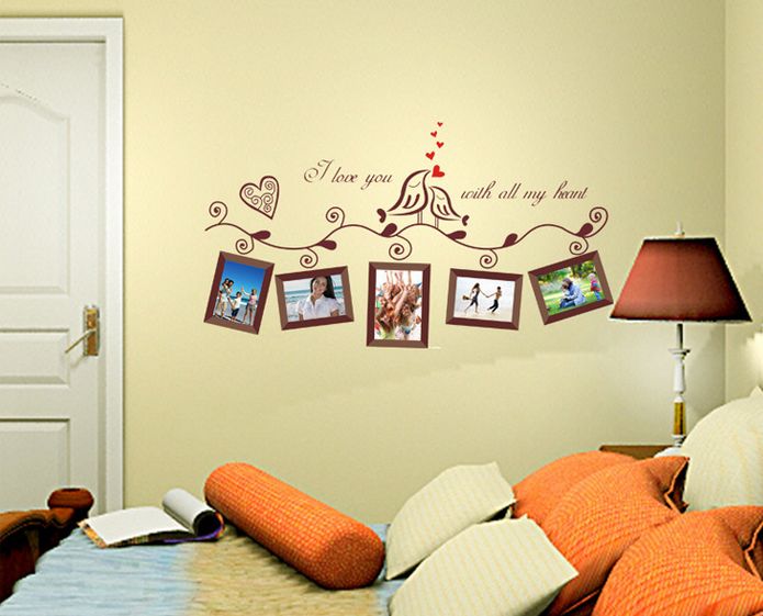 Fast Print Love Heart Photo Frame Decal Stickers Fabulous Rich Design Warm Colour Wall Decoration Wallpaper Multicolour 60x45cm  - Image 3
