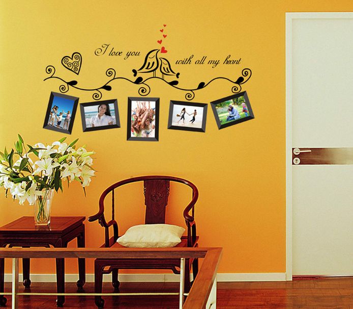Fast Print Love Heart Photo Frame Decal Stickers Fabulous Rich Design Warm Colour Wall Decoration Wallpaper Multicolour 60x45cm  - Image 4