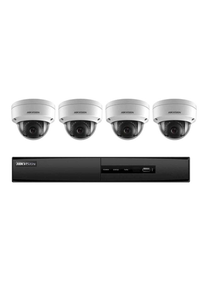 HIKVISION 4-Piece Outdoor Turret Surveillance Camera Set With Hard Disk Drive