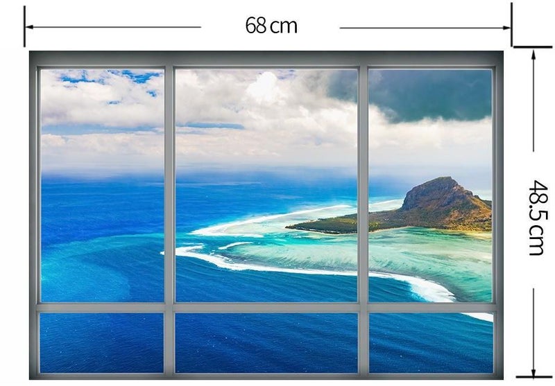 Fast Print False Window Landscape Scenery Wall Sticker Multicolour 45x65cm - Image 5