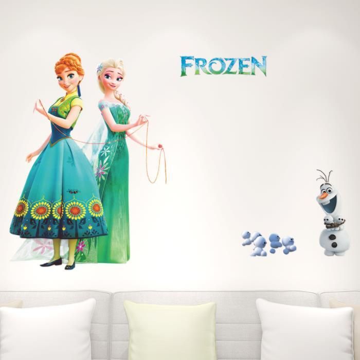 Fast Print Frozen Elsa Olaf Children's Room Wallpaper Background Decorative Stickers Multicolour 60x60cm - Image 3