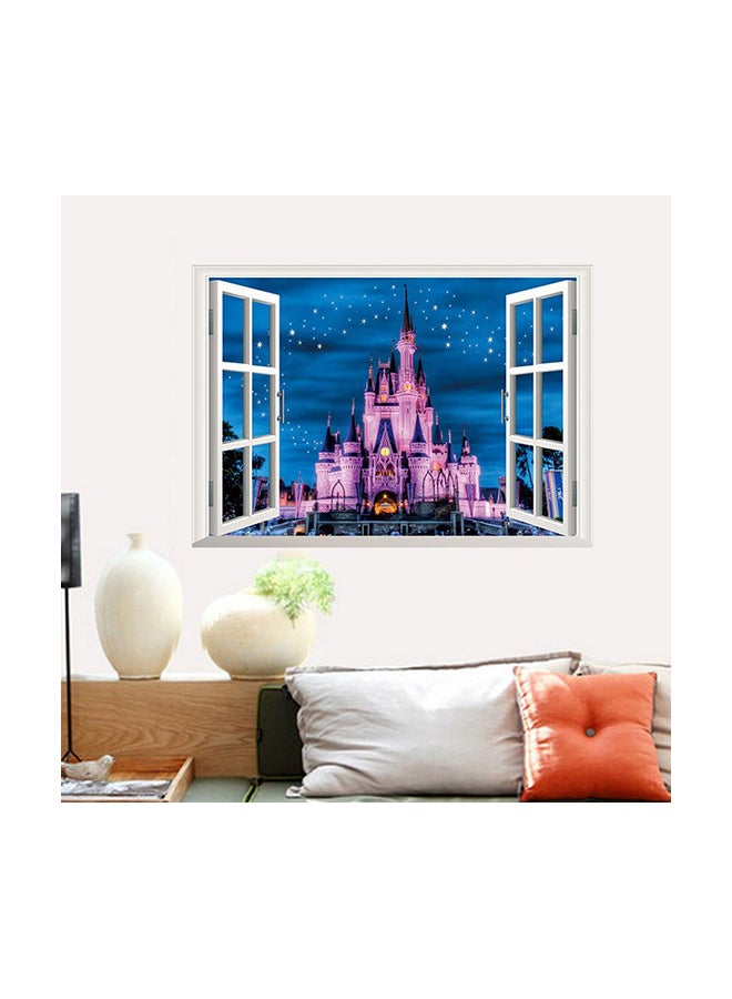 فاست برينت ملصق جداري ثلاثي الأبعاد قابل للإزالة بتصميم نافذة تمثل قلعة الوهم متعدد الألوان 70x50سم - Image 1