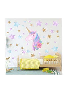 Fast Print Magic Cartoon Unicorn Color Wall Sticker Multicolour 36x60cm  - Image 1