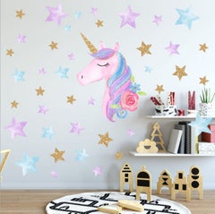 Fast Print Magic Cartoon Unicorn Color Wall Sticker Multicolour 36x60cm  - Image 4