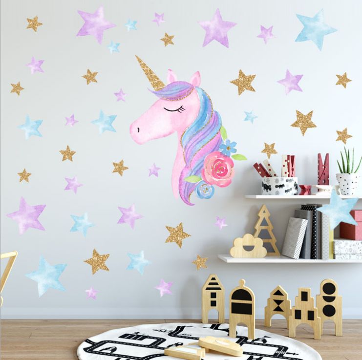 Fast Print Magic Cartoon Unicorn Color Wall Sticker Multicolour 36x60cm  - Image 4