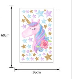 Fast Print Magic Cartoon Unicorn Color Wall Sticker Multicolour 36x60cm  - Image 5