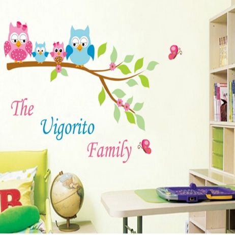 فاست برينت ملصق جداري لتزيين حضانة الأطفال وغرف اللعب بطبعة طيور البوم متعدد الألوان 70x50سم - Image 4