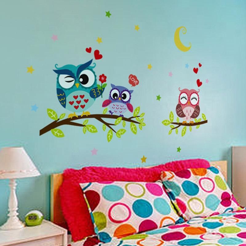 Fast Print Owl Animal Print Children Room Bedroom Decoration Sticker Wallpaper Multicolour 65x35cm - Image 4