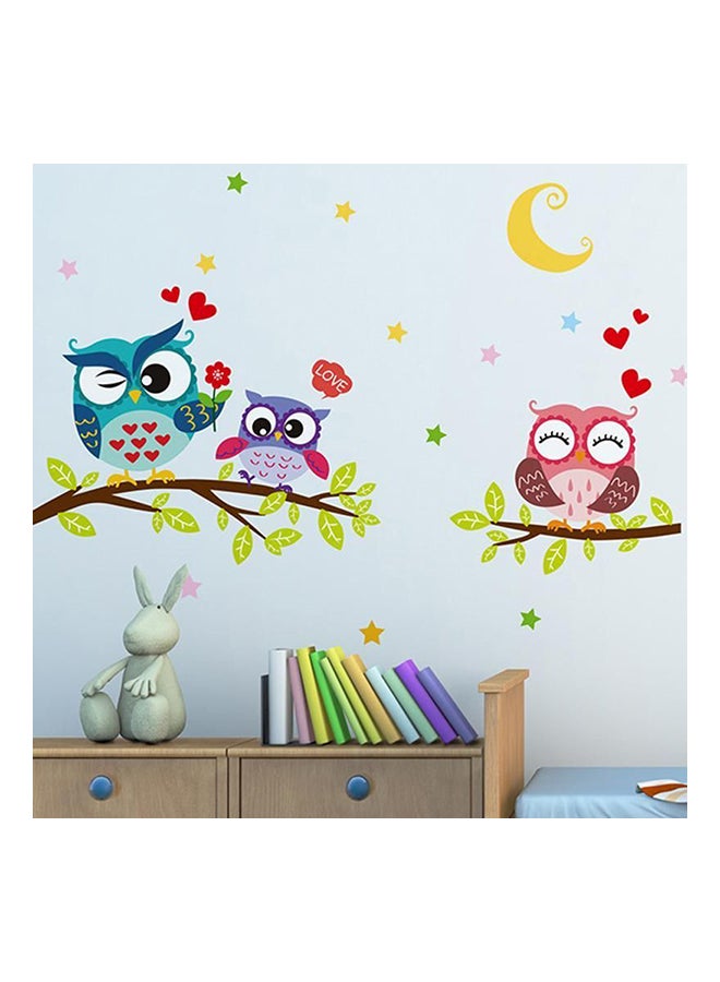 Fast Print Owl Animal Print Children Room Bedroom Decoration Sticker Wallpaper Multicolour 65x35cm - Image 1