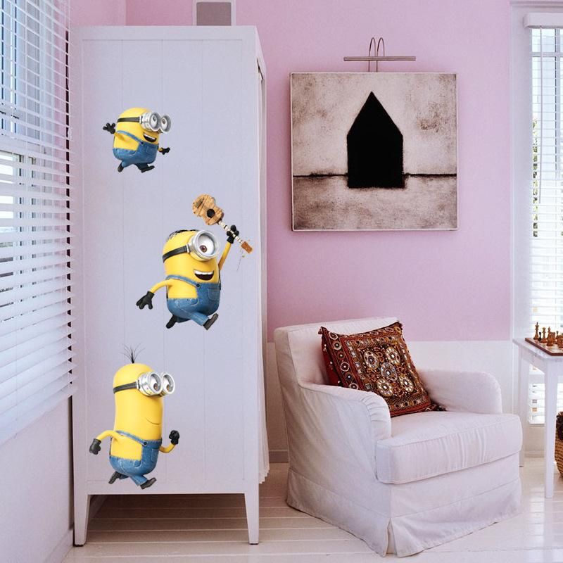 Fast Print - Small Yellow People Can Remove Stickers Children's Room Cartoon Decoration Multicolor 60x45cm - Image 1