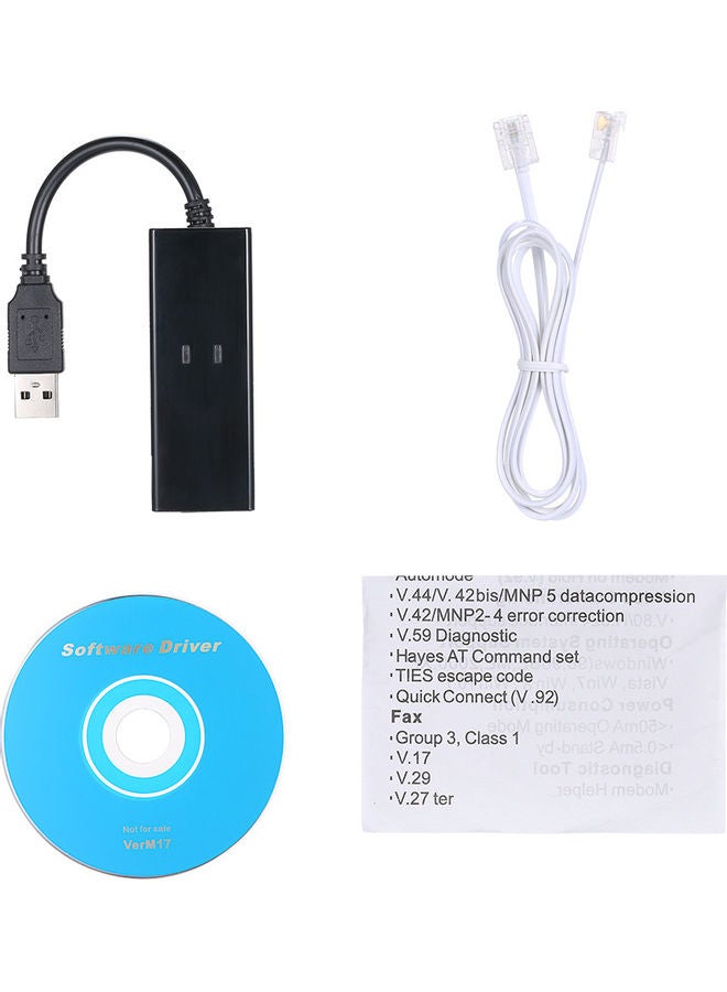 ماركة غير محددة - مجموعة من 3 أجهزة مودم فاكس بمنفذ USB 2.0 بدقة 56K متوافق مع ويندوز XP/ فيستا 7/8/10 أسود - Image 1