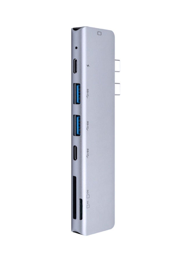 موزع منافذ 7 في 1 متعدد الاستخدامات بمنافذ USB Type C رمادي - Image 4