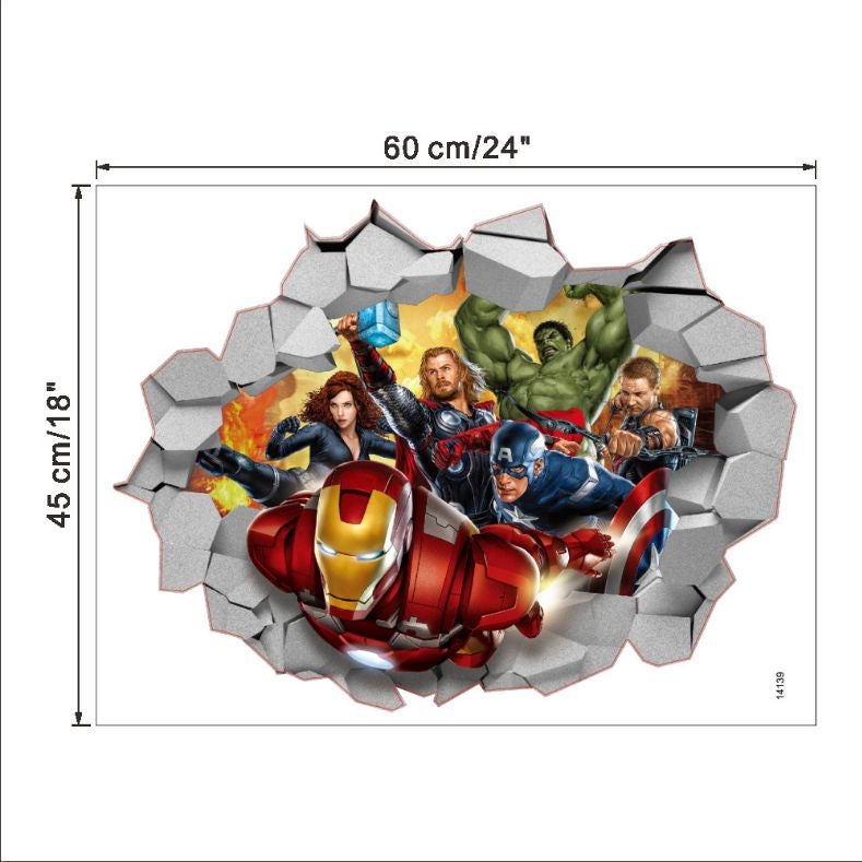 Fast Print The Avengers Wall Poster Sticker Multicolour 60x45cm - Image 3