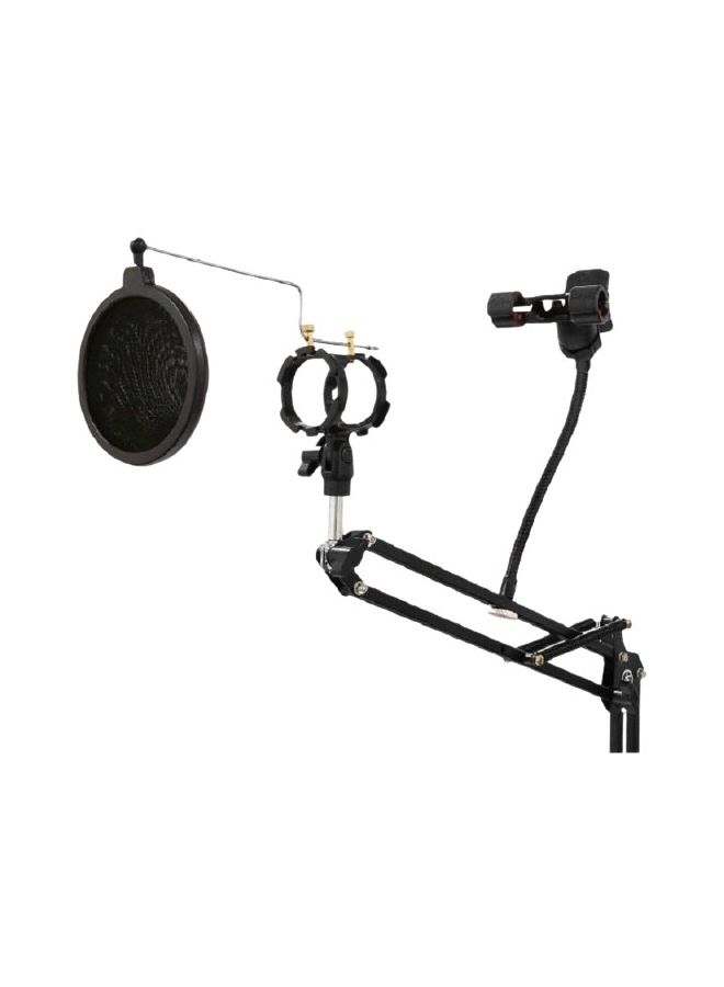 REMAX Mobile Recording Microphone Desktop Stand With Adjustable Bop Cover Holder CK100 Black/Silver - Image 1