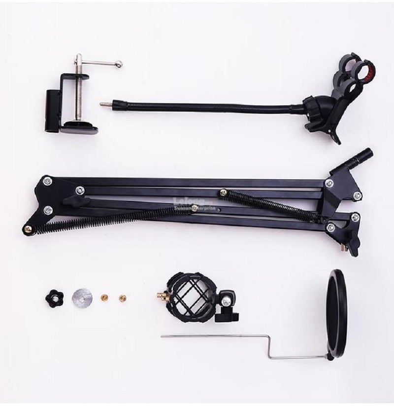 REMAX Mobile Recording Microphone Desktop Stand With Adjustable Bop Cover Holder CK100 Black/Silver - Image 3