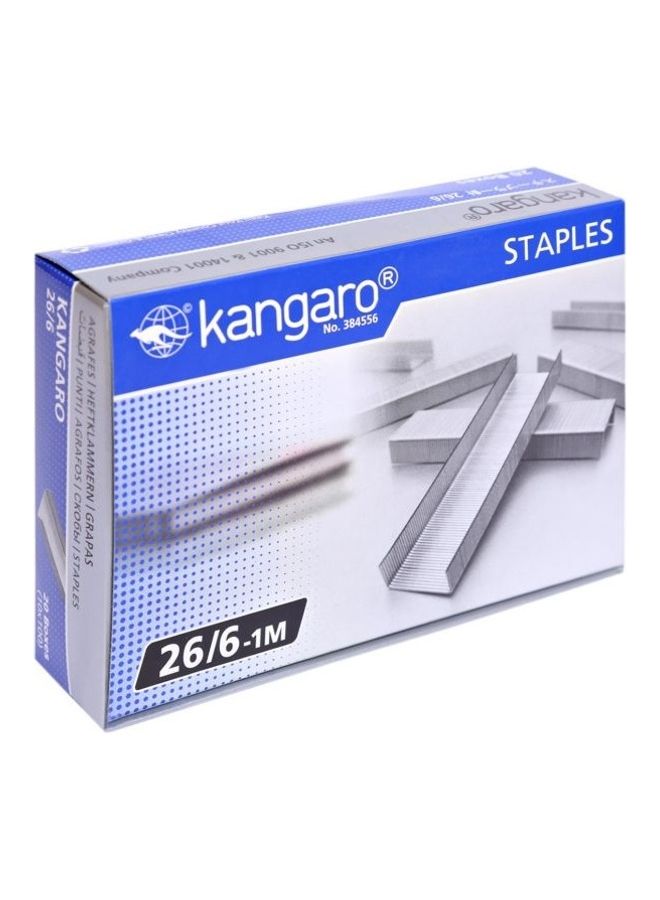 Kangaro 20-Piece 26/6-1M Staples Set Silver - Image 4