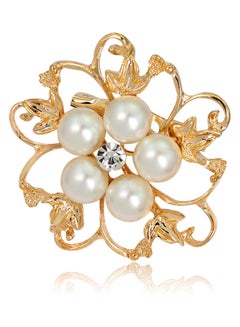 Fashionable Alloy Crystal Pearl Bead Inlay Brooch