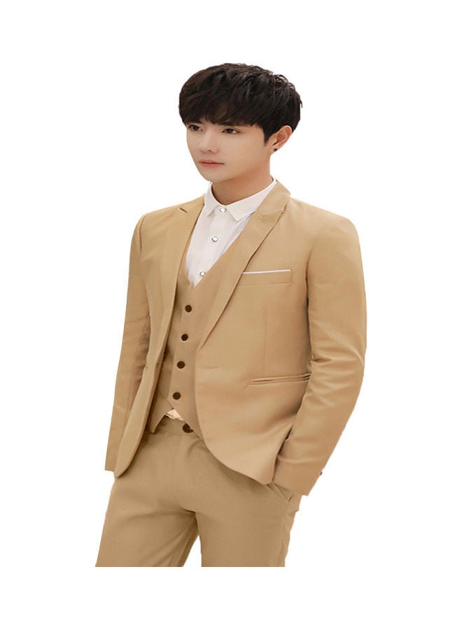 Casual Slim Suit Jacket Khaki  - Image 1
