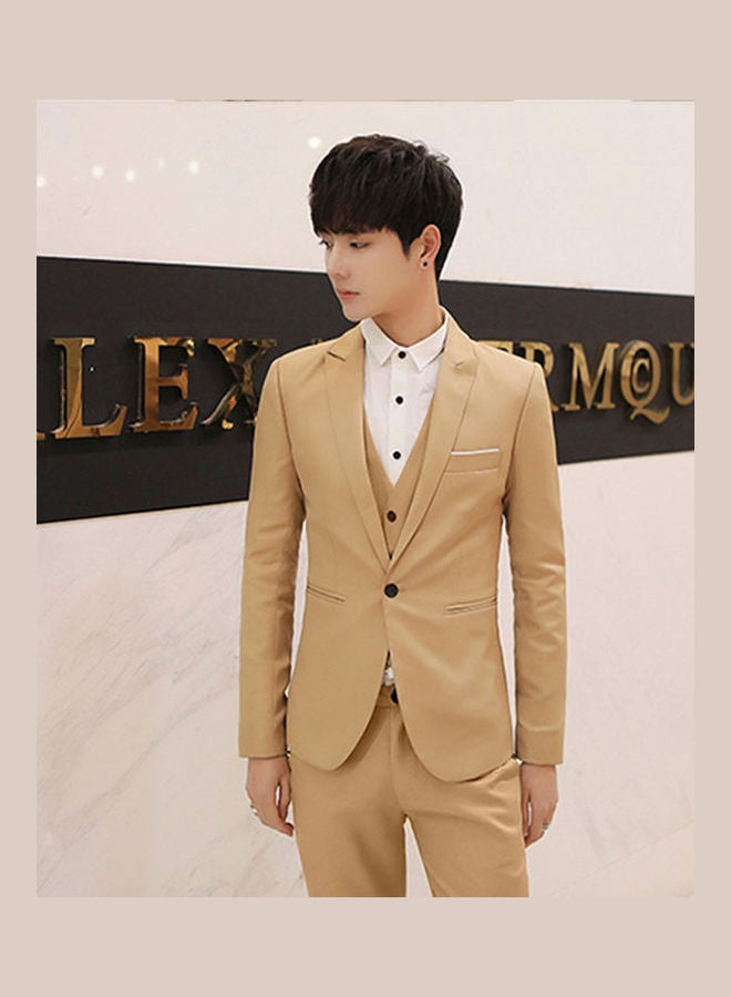 Casual Slim Suit Jacket Khaki  - Image 2