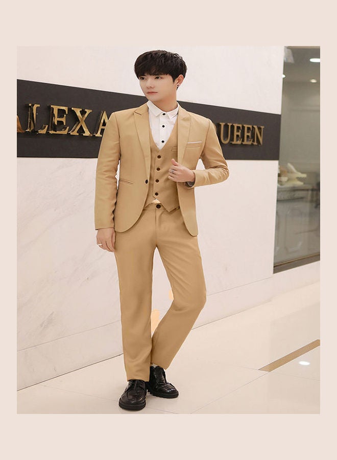 Casual Slim Suit Jacket Khaki  - Image 3