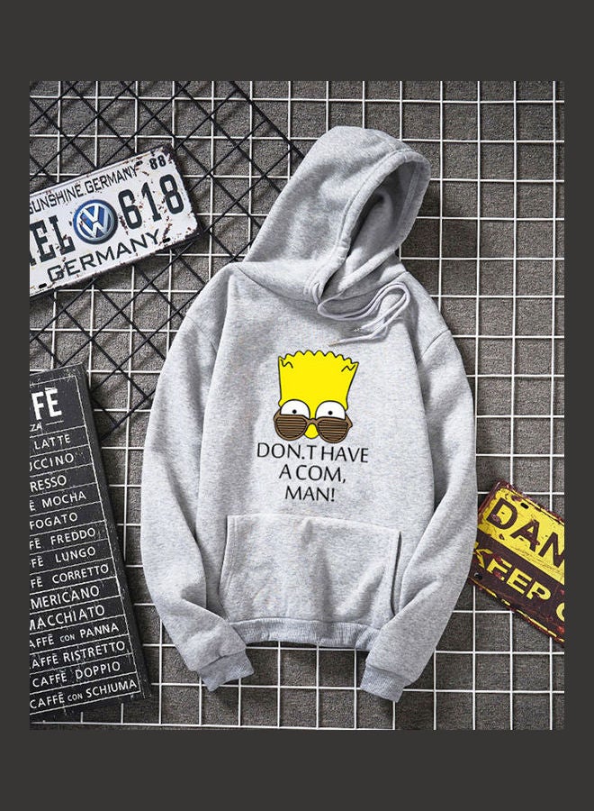 Simpsons Printed Hoodie Grey - Image 1