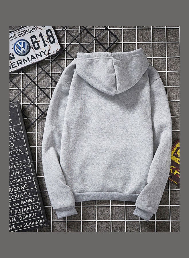 Simpsons Printed Hoodie Grey - Image 2